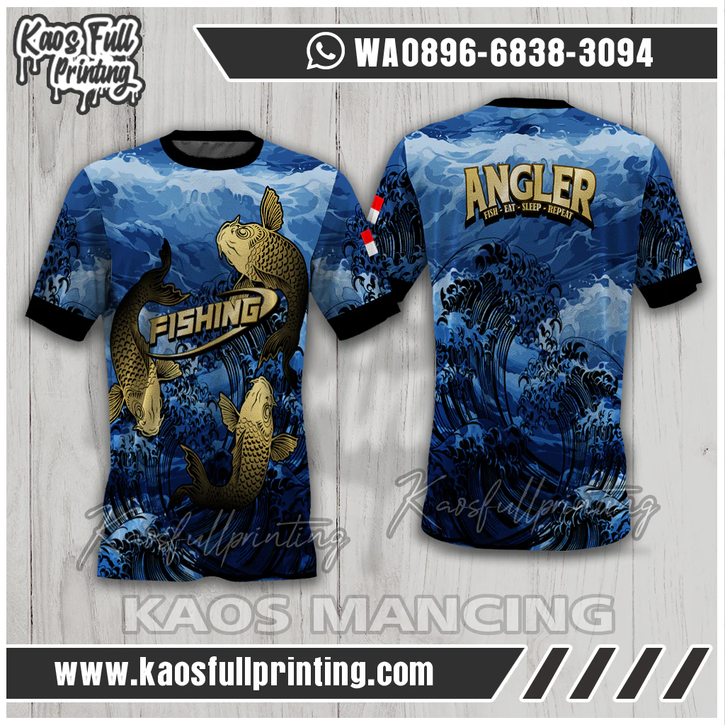Jual Kaos Mancing Terbaru Motif Koi Emas Klasik